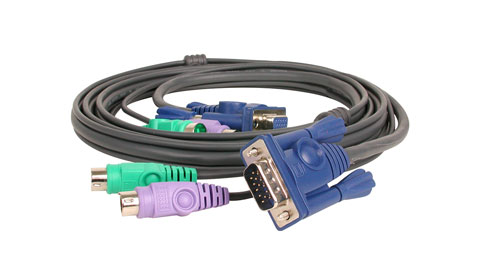 Micro-Lite™  Bonded All-in-One PS/2, VGA KVM Cable 6 feet