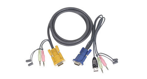 10' Micro-Lite™ Bonded All-in-One USB KVM Cable