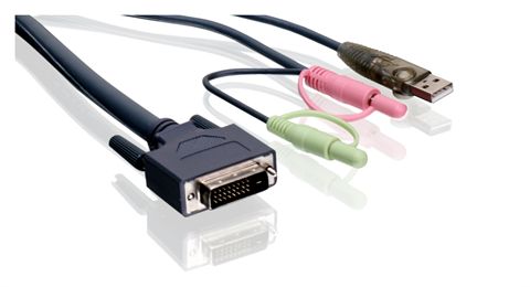 6' Dual-Link DVI KVM Cable, with USB and Audio/Mic, TAA Compliant