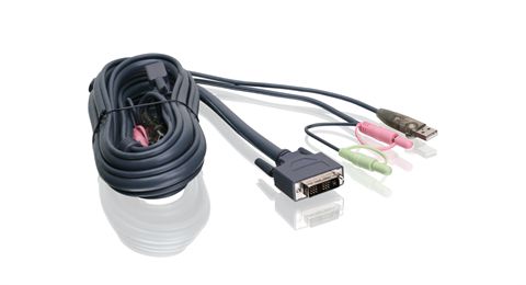 6ft (1.8m) Single Link DVI-I USB KVM Cable