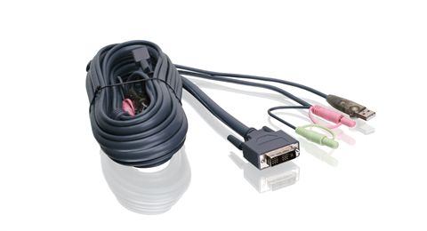 10ft (3m) Single Link DVI-I USB KVM Cable
