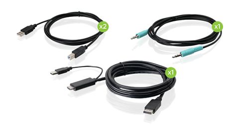 6ft 4K Single View HDMI to DisplayPort, USB KVM Cable Kit with Audio