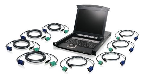 8-Port LCD Combo KVM Switch with USB KVM Cables (TAA Compliant)