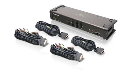 4-Port DVI KVMP Switch with Audio and Cables (TAA Compliance)