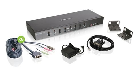8-Port Dual Link DVI KVMP Switch with USB KVM Cables