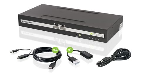 Universal 2-Port Single View DisplayPort/HDMI Secure KVM Switch Kit w/Audio