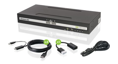 Universal 2-Port Single View DisplayPort/HDMI Secure KVM Switch Kit w/CAC and Audio
