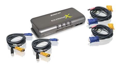4-Port MiniView™ Extreme Multimedia KVMP Switch w/Cables