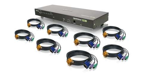 8-Port USB PS/2 Combo VGA KVM Switch with PS/2 KVM Cables (TAA Compliant)