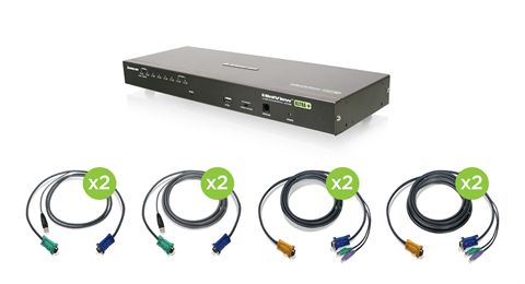 8-Port USB PS/2 Combo VGA KVM Switch with Cables (TAA Compliant)