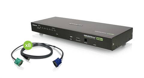 8-Port USB PS/2 Combo VGA KVM Switch with USB KVM Cables (TAA Compliant)