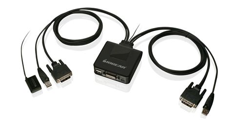 2-Port USB DVI Cable KVM Switch