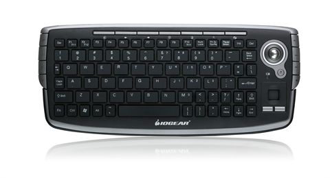 2.4GHz Wireless Compact Keyboard with Optical Trackball and Scroll Wheel