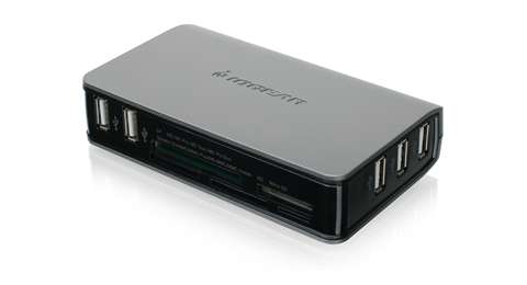 5-Port USB 2.0 Hub and 56-in-1 Card Reader with Mini-B Charging Cable