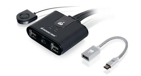 4x4 USB Sharing Switch with USB-C Adapter