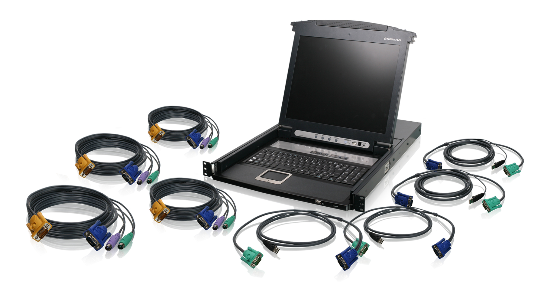 IOGEAR - GCL1808KIT - 8-Port LCD Combo KVM Switch with Cables