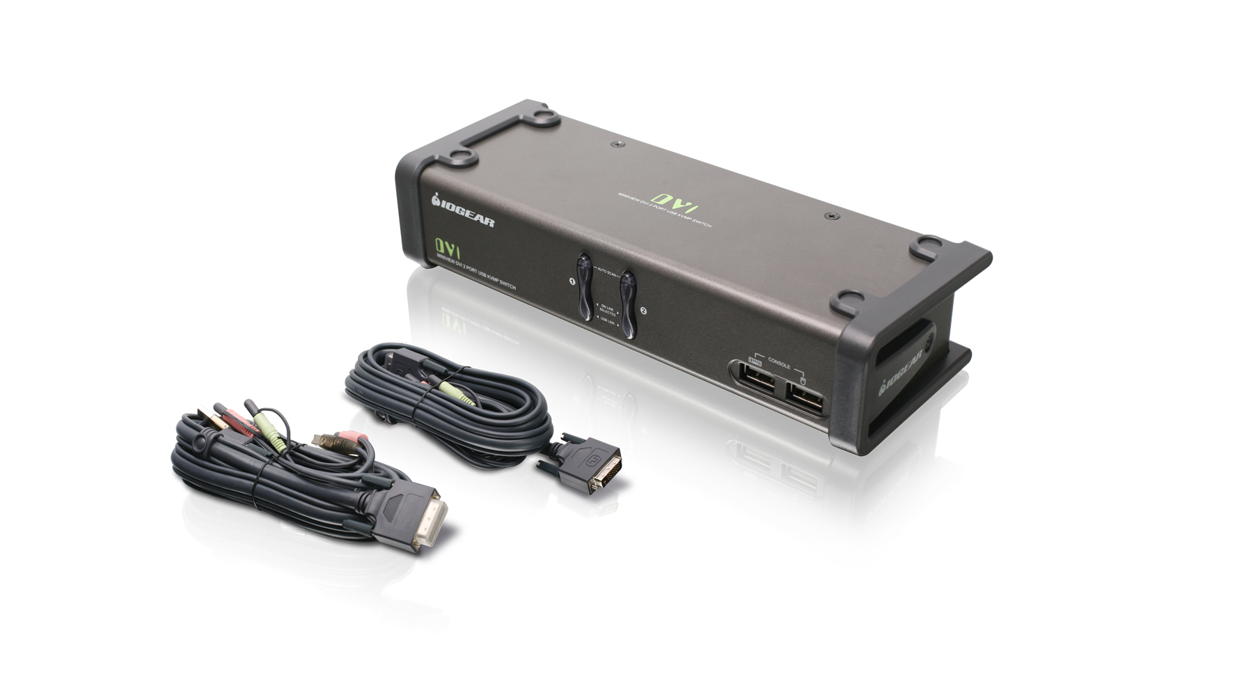 IOGEAR - 2-Port DVI KVMP Switch w/ Cables (TAA Compliance)