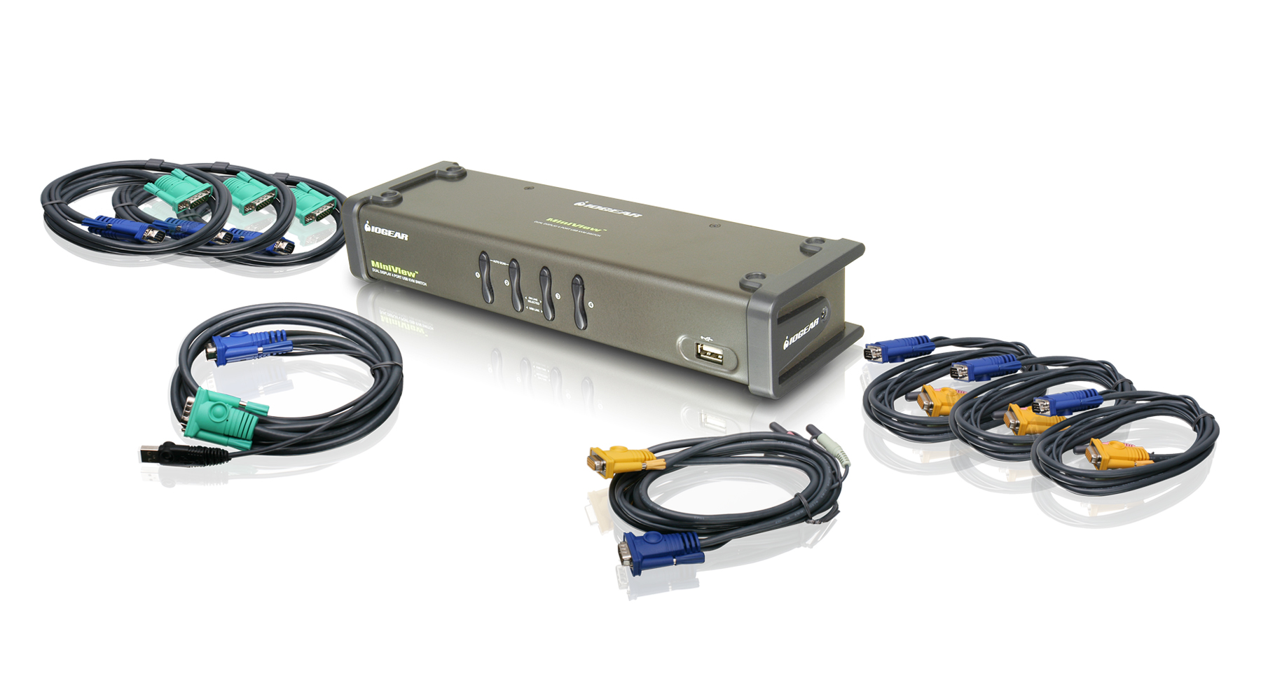 IOGEAR - GCS1744 - 4-Port DualView USB VGA KVMP Switch with audio 
