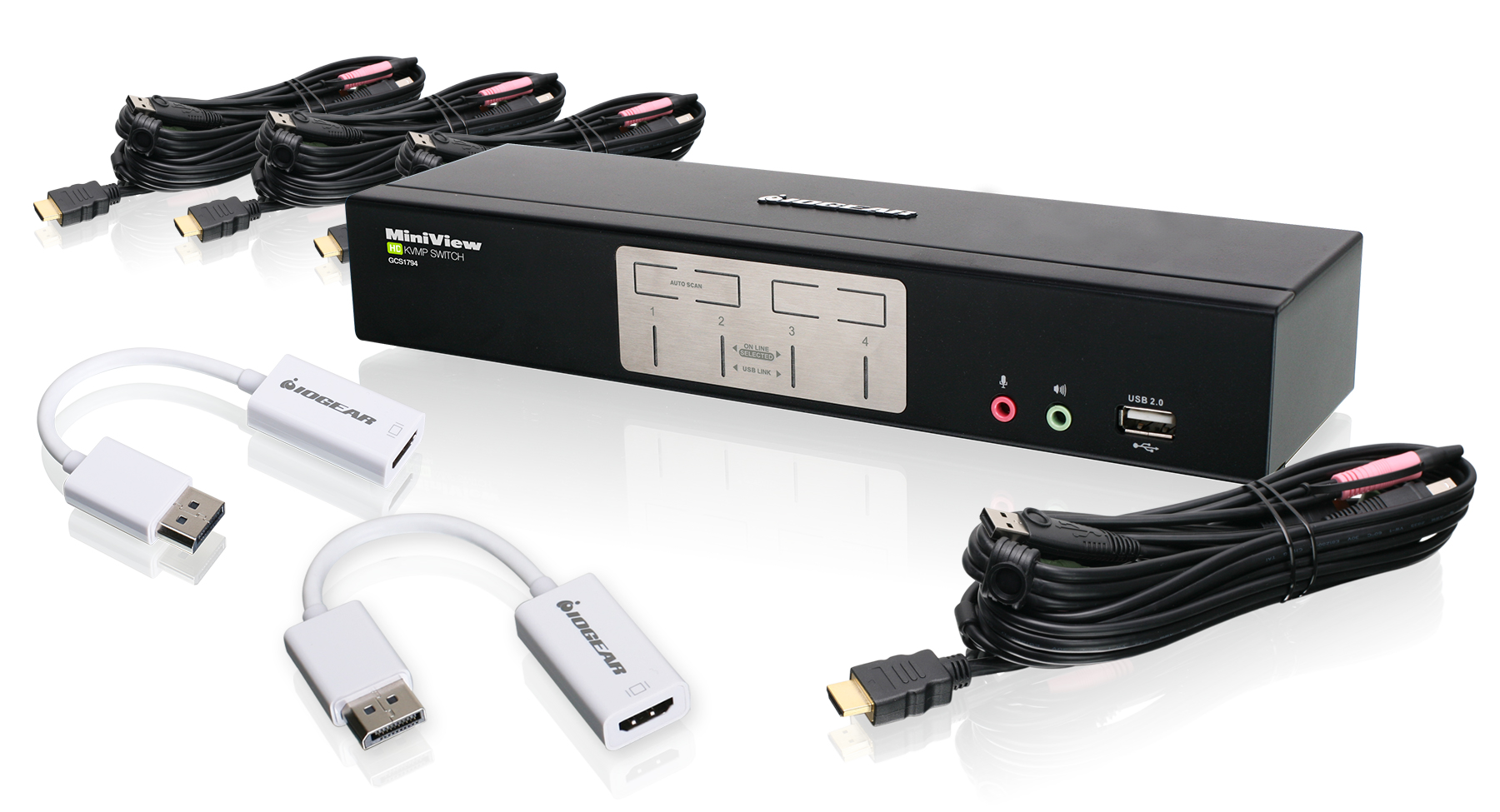 IOGEAR - GCS1794DPKIT - 4-Port HDMI and DisplayPort KVMP Kit (TAA 