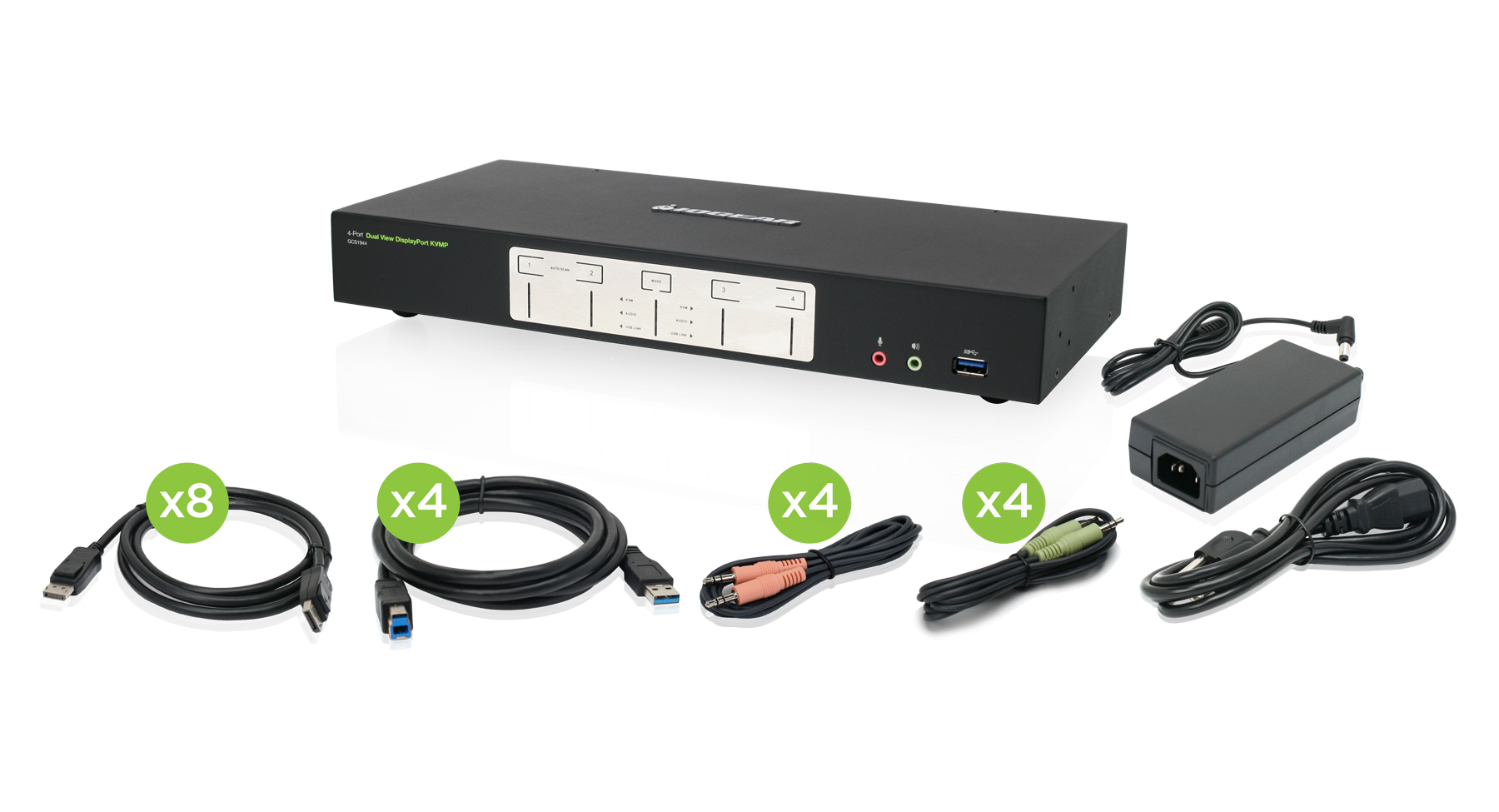 送関込 IOGEAR 4-Port Cinema 4K DisplayPort 1.2 KVMP with Wireless Keyboard and  Mouse w/ Full Set of Cables (GCS1934-KM TAA Compliant) 並行輸入品 通販 