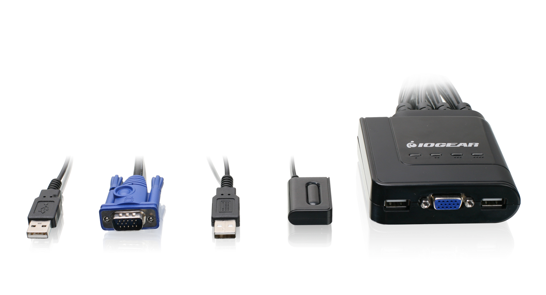 IOGEAR 4-Port USB DVI KVM Switch w/Full Set of Cables, GCS1004 