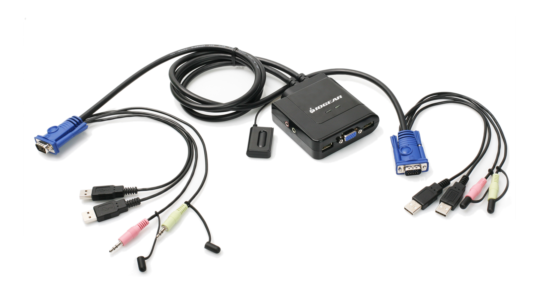 IOGEAR 2-Port USB Cable KVM Switch w/Audio & Microphone Support Model GCS72U 