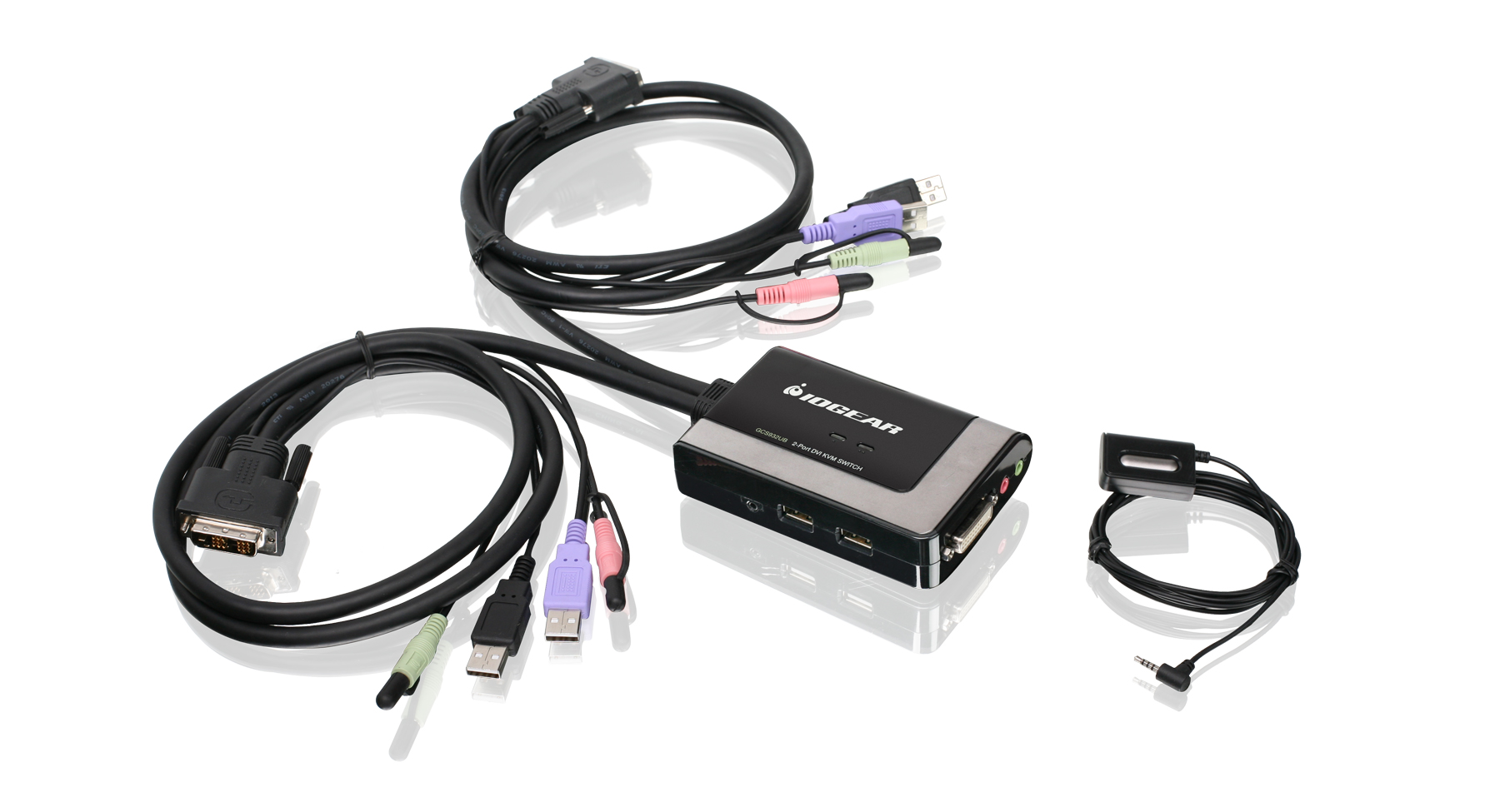 IOGEAR - GCS932UB - 2-Port USB DVI-D Cable KVM with Audio and Mic.