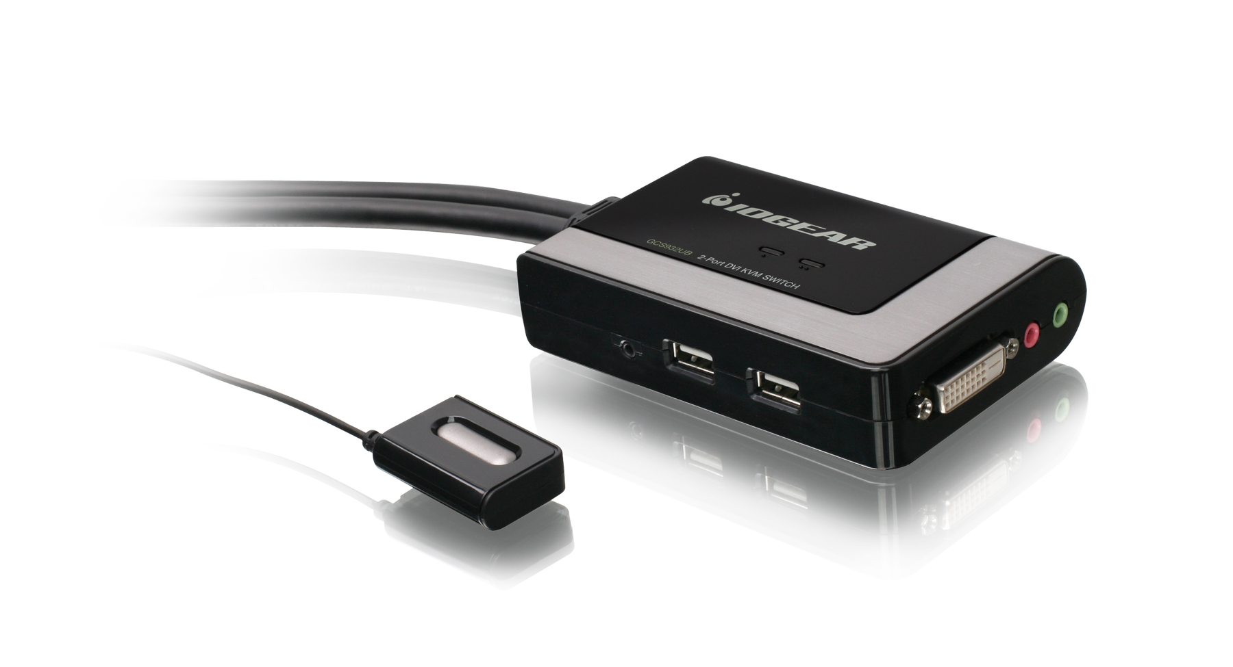 IOGEAR - GCS932UB - 2-Port USB DVI-D Cable KVM with Audio and Mic.