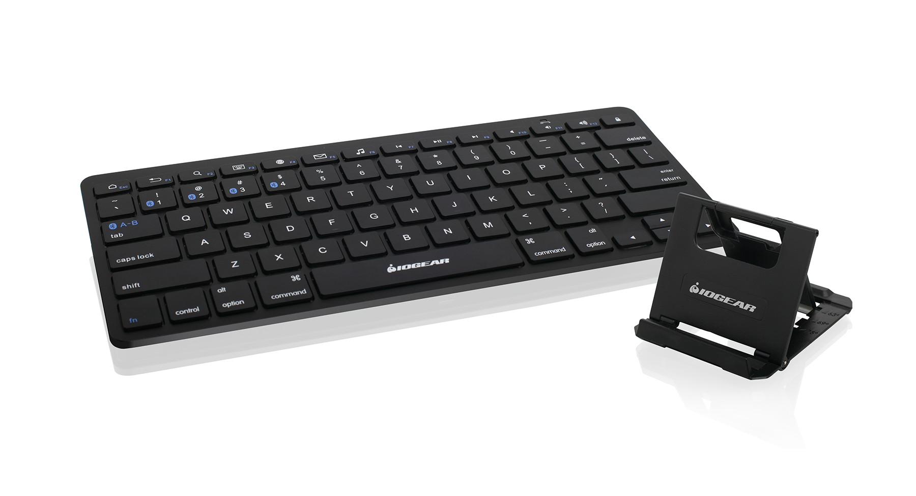 Iogear Gkb632b Slim Multi Link Bluetooth Keyboard With Stand