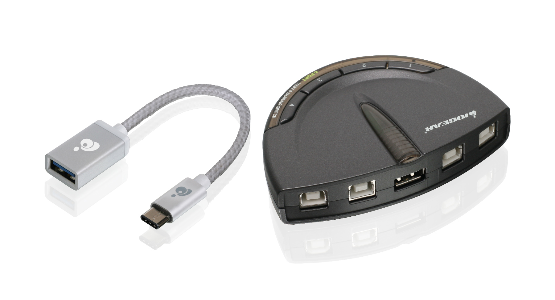 IOGEAR - GUB431CA1KIT - 4-Port USB 2.0 Printer Switch with USB-A