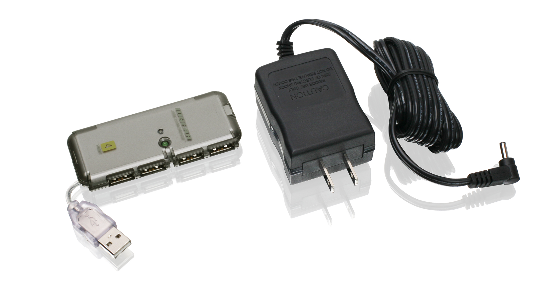 Industrial 4 Port USB 2.0 Powered Hub with Power Adapter for PC