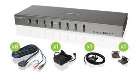 Mxzzand DVI Switch DVI Switcher DVI KVM Switch with Cable USB DVI Switch for Schools for Offices 
