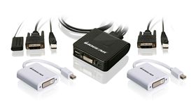 2-Port USB DVI and Mini DisplayPort Cable KVM Kit